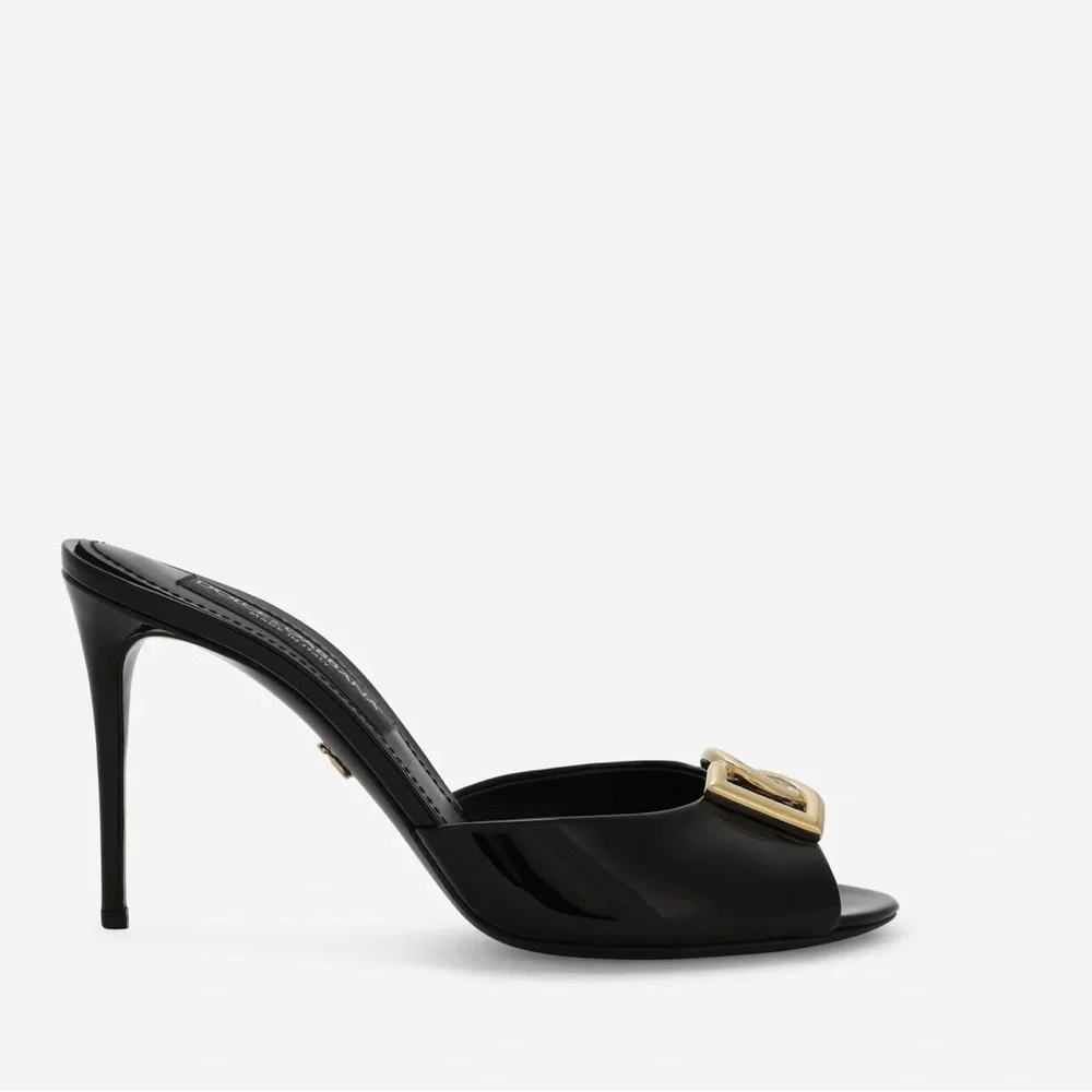 Dolce & Gabbana Black and Gold Stiletto Heels - Picture 2 of 6